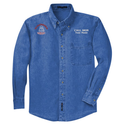 SLSRC Embroidered Logo  - Long Sleeve Denim Shirt Thumbnail